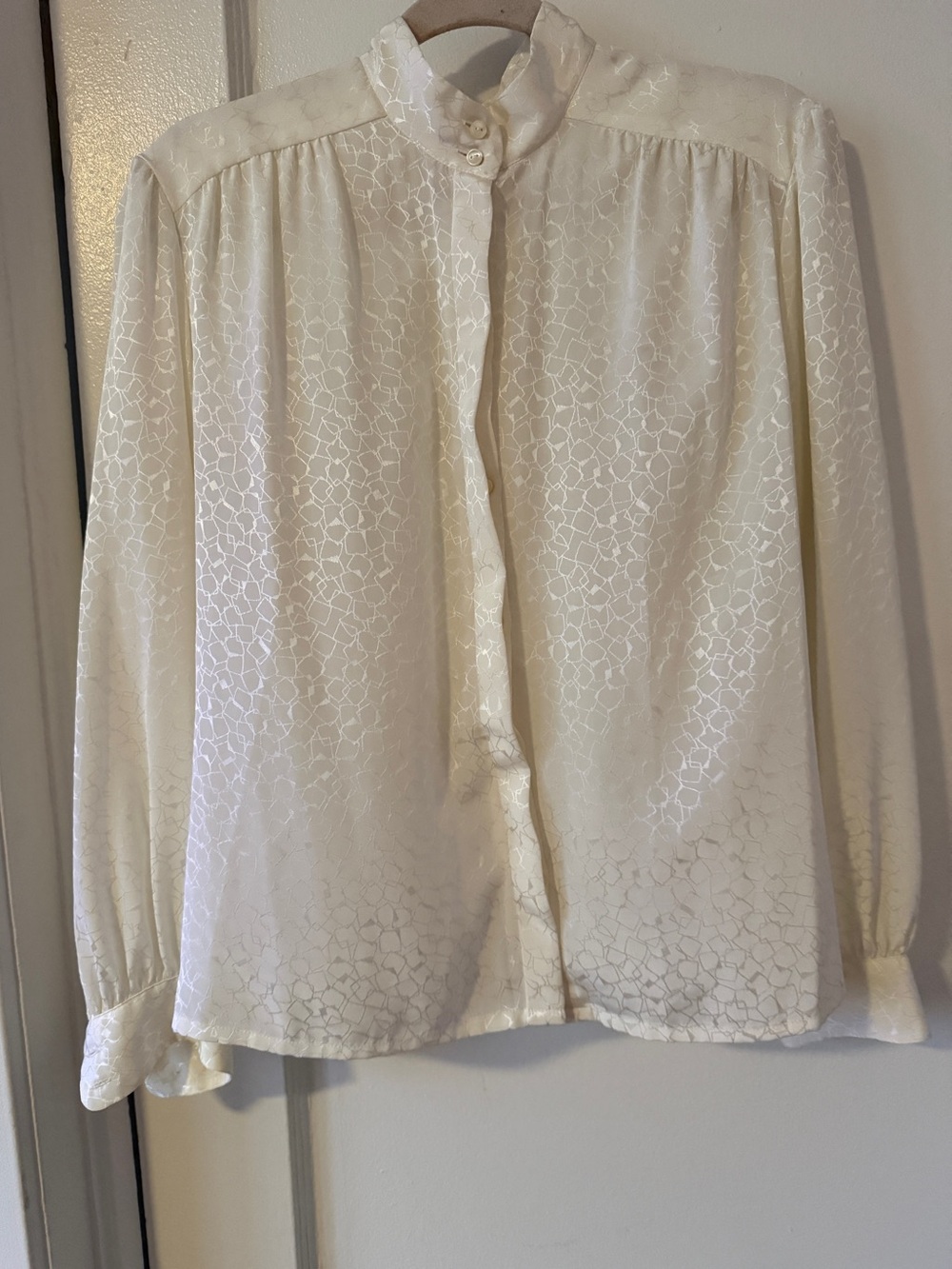 Pendleton Vintage Ivory Textured Button-Up Blouse XL Petite